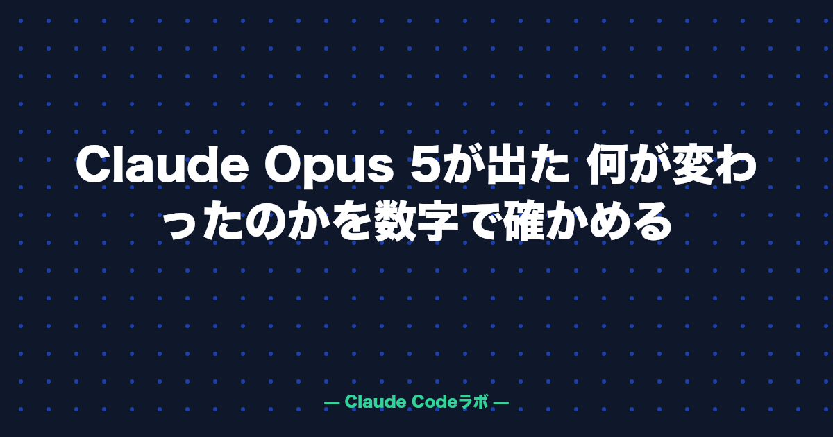Claude Opus 5が出た 何が変わったのかを数字で確かめる